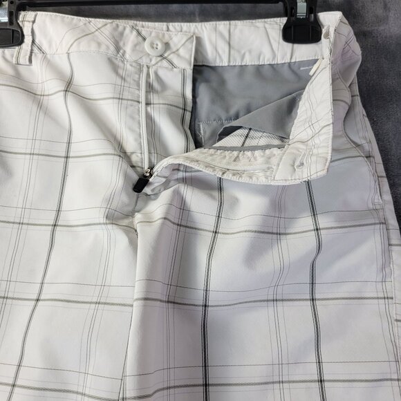 Under Armour Boys YLG White Plaid Golf Shorts Youth Large Performance Activewear - Picture 5 of 10